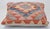 Tribal Arteverk Handwoven Afghan Kilim Pillow — Pink & Blue Diamond Lattice For Sale - Image 3 of 3