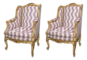 Pair of 19th Century French Bergere Chairs