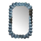 Modern Blue Wave Murano Glass Mirror For Sale
