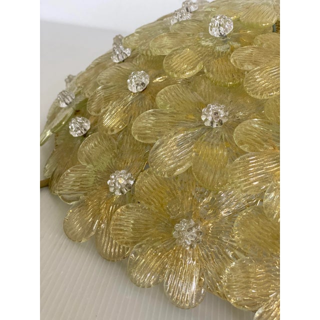 Early 21st Century Gold-Flowers Murano Glass Flush Mount For Sale - Image 10 of 13