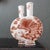 Porcelain Double Moon Flask Vase With Red Hand Painted Country Scene For Sale - Image 16 of 18