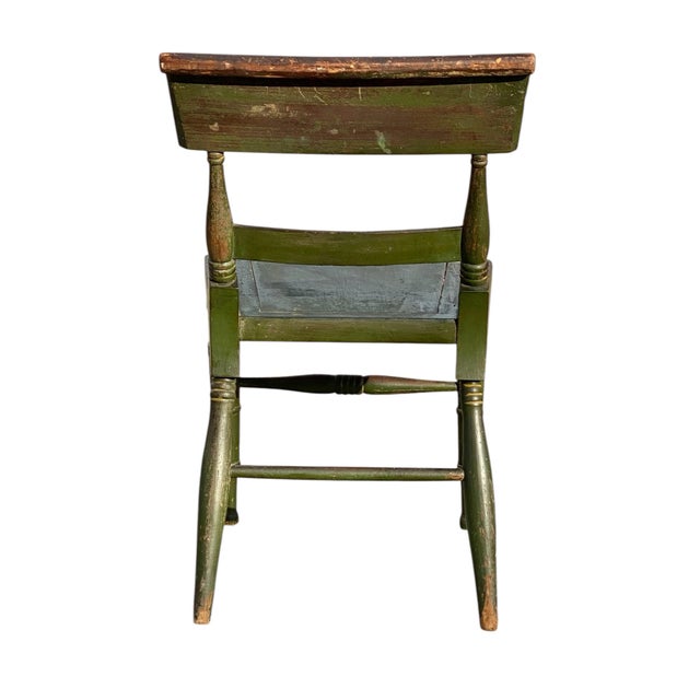 Antique Sheraton Fancy Paint Chair For Sale - Image 9 of 10