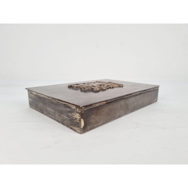1930s Art Deco Metal Cigar Box with Deer Motif, 1930s For Sale - Image 5 of 11