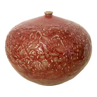 Japanese Tsubo California Otis School-Style Sgraffito Studio Pottery Seed Pot For Sale