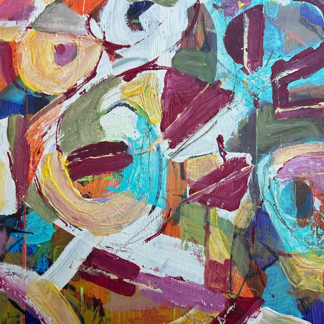 Contemporary original abstract painting by Stephen Heigh. Signed and framed, measures 12x12 or 13x13 framed. Check out my...