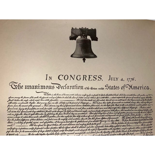 American 1926 Sesquicentennial in Philadelphia Declaration of Independence Facsimile Certificate For Sale - Image 3 of 10