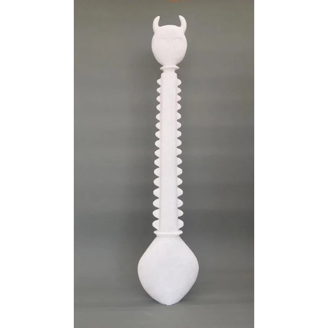 Untitled, rare naxian marble sculpture by tom von kaenel dimensions: h 122 cm w 14.5/27 cm d 6 cm / base, h 12.5 cm d 24...