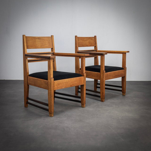 Vintage Dutch Art Deco Armchairs for L.O.V. Oosterbeek, 1930s, Set of 2 For Sale - Image 12 of 12