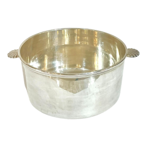 Vintage Christofle Silver Plate Shell Form Handle Wine Champagne Bottle Coaster or Bowl