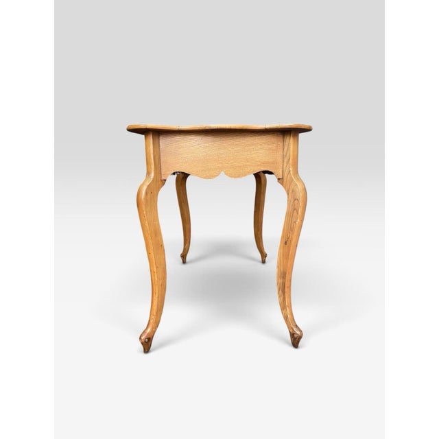 Goldenrod Vintage Birds Eye Maple With Swan Leg Accent Table For Sale - Image 8 of 8