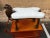 Vintage Camel Saddle Stool Seat Ottoman w/ Leather Seat The front has a very nicely carved head of a camel and also has...