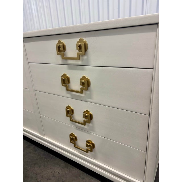 1950s Vintage Chinoiserie Mahogany Ivory Dresser by Landstrom Furniture For Sale - Image 5 of 12