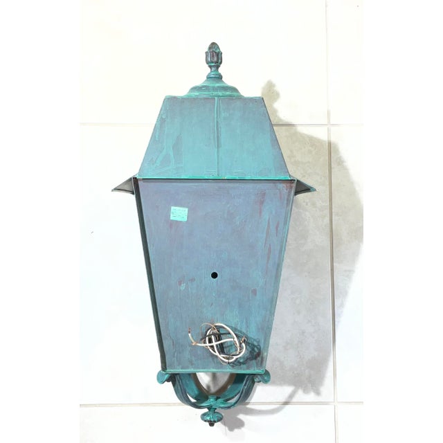 Vintage French Quarter Style Solid Brass Wall Lantern – Oversized For Sale - Image 16 of 17
