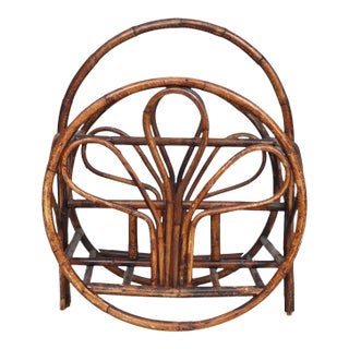 1970’s Bent Bamboo Magazine Rack For Sale