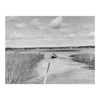 1960 Finnish Waterway Landscape Black & White Photograph For Sale