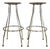 Industrial Stools in Tubular Steel and Plywood Seat, 1960s, Set of 2 For Sale