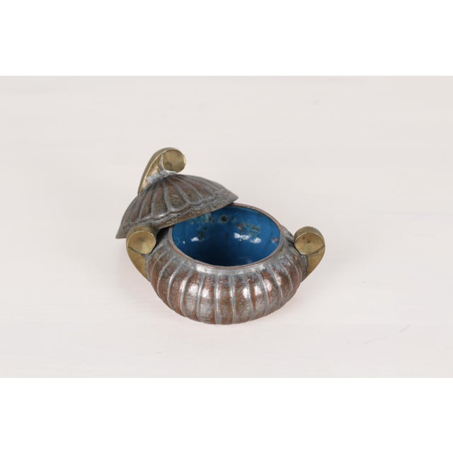 Art Deco Early 20th Century Antique Chinese Copper and Brass Lidded Box For Sale - Image 3 of 10