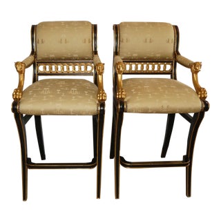 Ferguson Copeland Thomas Hope Regency Bar Stools- a Pair For Sale