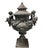A Pair of Monumental 19th-Century Style English Cast Lead Garden Urns With Lids & Putti For Sale - Image 4 of 12