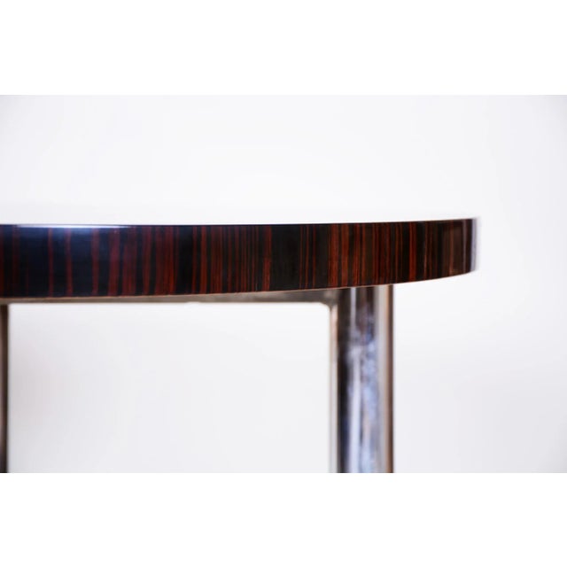 20th Century Bauhaus Chrome Round Macassar Table by Mücke-Verner, 1930s For Sale - Image 4 of 8