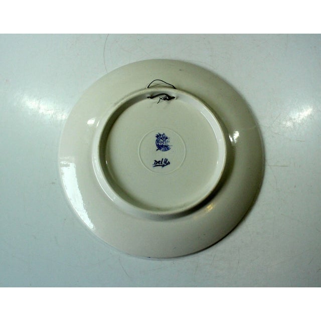 Boch - Blue and White Delfts Ceramic Wall Plate, Belgium Vintage For Sale - Image 4 of 6