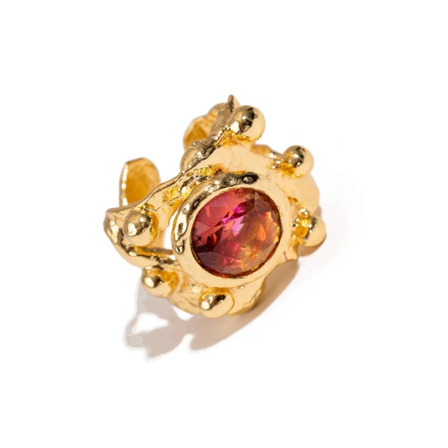 Sacred Flame Tourmaline Gold Ring, Size 8 For Sale - Image 9 of 9