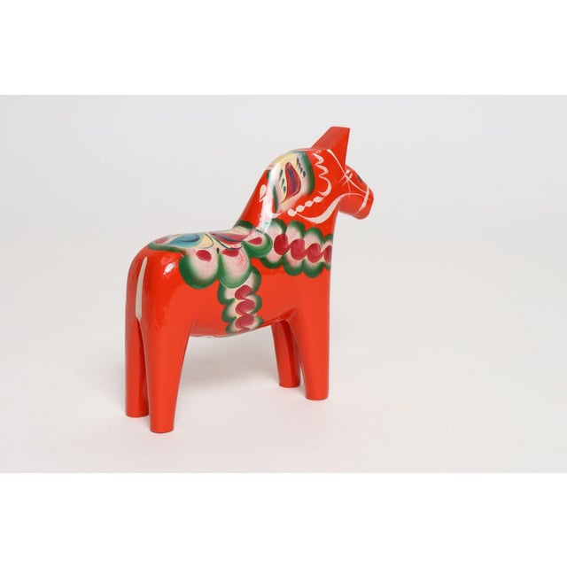 Mid-Century Modern Mid-Century Scandinavian Modern Hand-Painted Dala Horse From Färnäs Sweden For Sale - Image 3 of 13