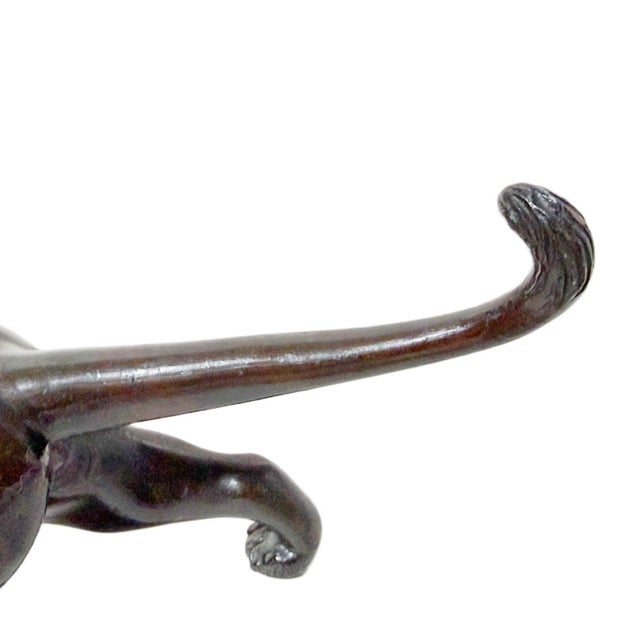 Antique 19th Century Japanese Meiji Okimono Bronze Tiger Sculpture - Signed For Sale - Image 10 of 12