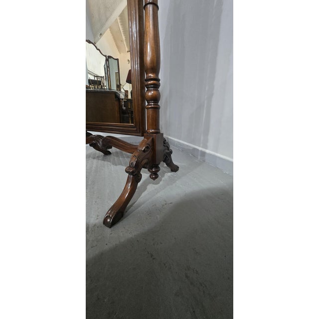 French Mahogany Cheval Mirror, 1920 For Sale - Image 13 of 14