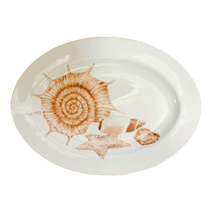 1970 Fitz & Floyd Coquille Pink Shell Oval Platter