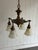 Early 20th-Century Brass 4-Globe Chandelier For Sale - Image 6 of 7