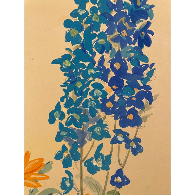 Traditional 1940s John Dary Aiken Floral Watercolor For Sale - Image 3 of 5