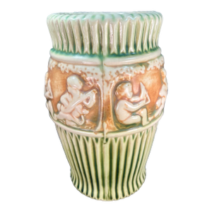 Antique Roseville Donatello Green Ivory 8” Vase