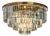 Aloadecor 8-Lights Modern Antique Gold 4-Tier Round Fringe Crystal Flush Mount Ceiling Light For Sale
