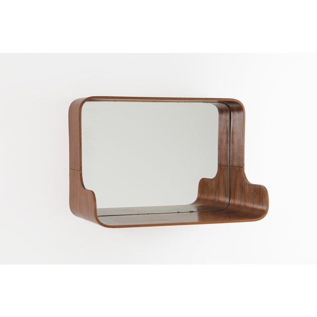 Mid-Century Modern Wall Mirror with Shelf, 1960s For Sale - Image 10 of 10