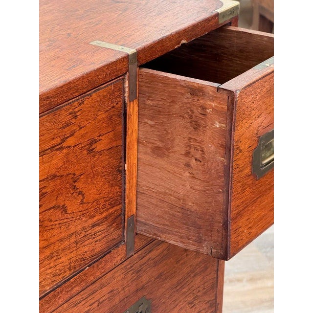 Campaign Two Part English Campaign Chest , 19th Century For Sale - Image 3 of 11