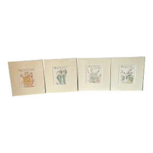 Set of 4 Original Antique Chromolithograph Prints by W. Crane of London. 1889.