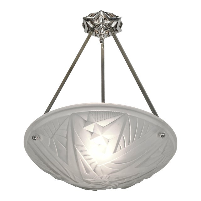 Maynadier & Noverdy French Art Deco Pendant Light 1930s - 2 Available For Sale