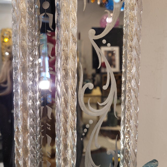 Acid Etched Murano Glass Mirror from Ongaro e Fuga, Italy, 1960s For Sale - Image 13 of 18