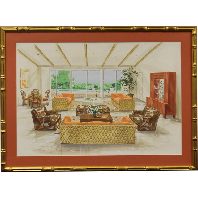 Tropical-Inspired Retro Living Room Painting For Sale