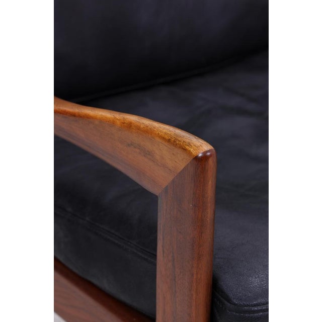 Mid-Century Leather and Teak Sofa by Illum Wikkelsø for Niels Eilersen / Musterring, 1960s For Sale - Image 6 of 18