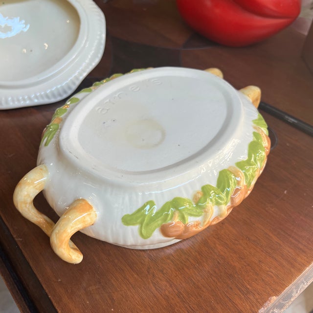 Country Core Vintage Ceramic Mushroom Tureen With Lid For Sale - Image 4 of 10