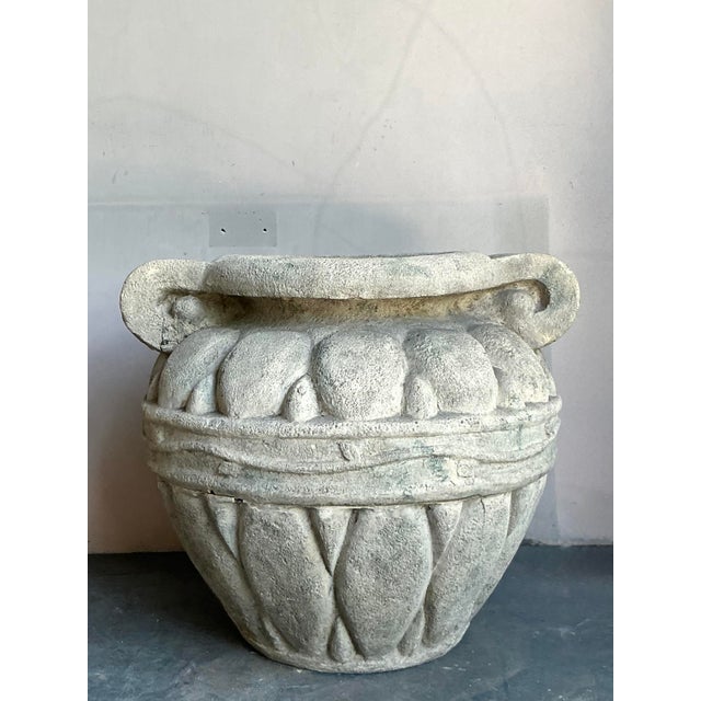 Make a truly grand statement with this monumental vintage planter. Designed in the elegant Regency style, this piece...