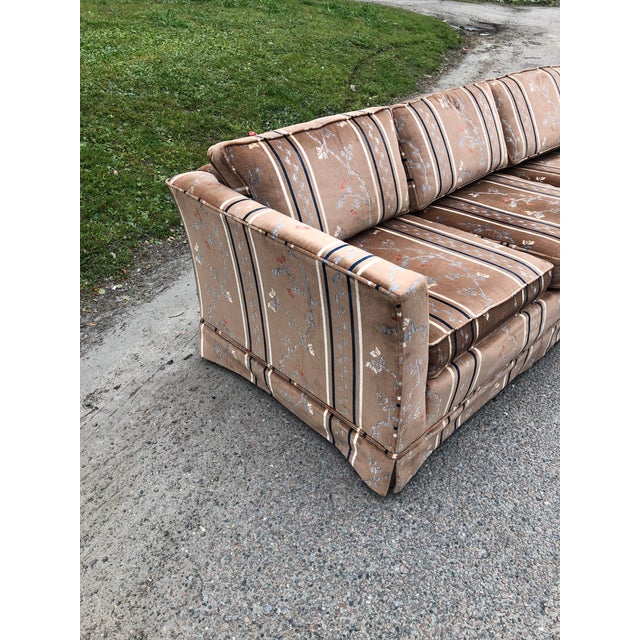 1970s Vintage Broyhill Chinoiserie Velvet Sofa For Sale - Image 11 of 13