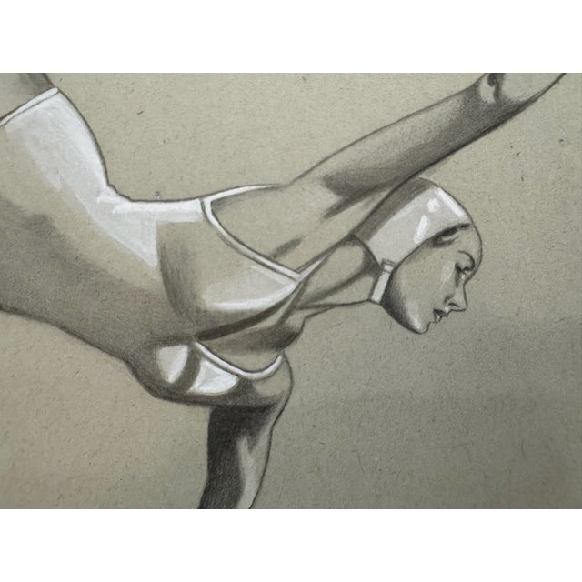 Original graphite pencil drawing by American artist and illustrator Theodore E. Schrock (1879–1952), depicting a female...