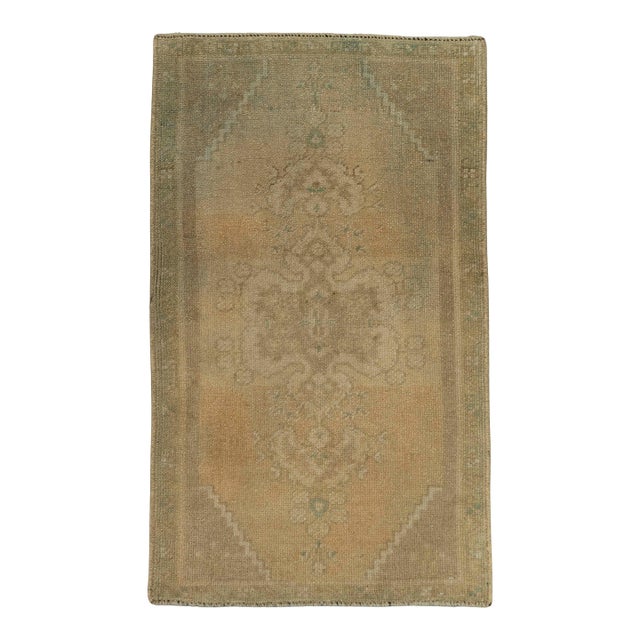 Turkish Mini Rug Oriental Hand Knotted Vintage Rug 1'10" x 3'1" #21030 For Sale