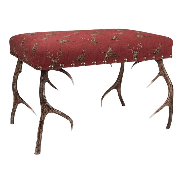 Highland Claret Antler Stool For Sale