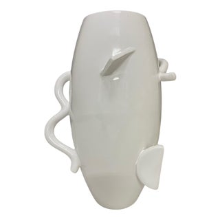 Deabaltea Vase in White Glazed Clay by Alessandro Mendini for Zanotta, 2010s For Sale