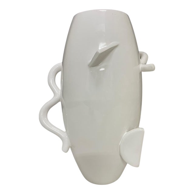 Deabaltea Vase in White Glazed Clay by Alessandro Mendini for Zanotta, 2010s For Sale
