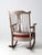 Antique Wooden Rocking Chair With Red Upholstered Seat For Sale - Image 11 of 16